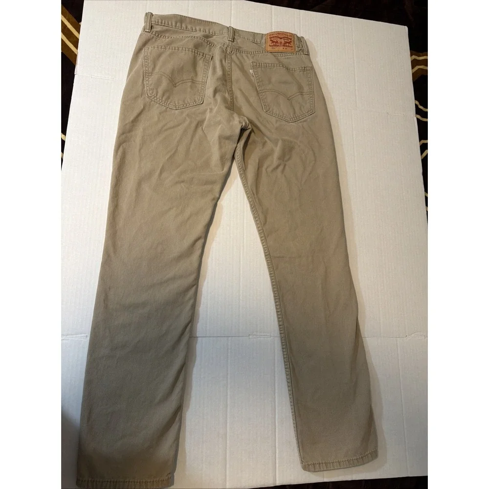 Levis 511 Slim Fit Khaki Tan Pants Mens 36x34 Chino Trousers Stretch Cotton